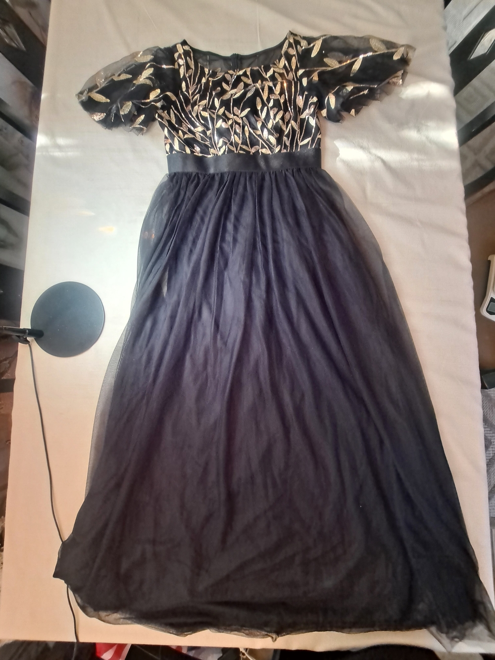 Ever-Pretty Sequin Formal Dress for Women Ruffle Sleeves Empire Waist